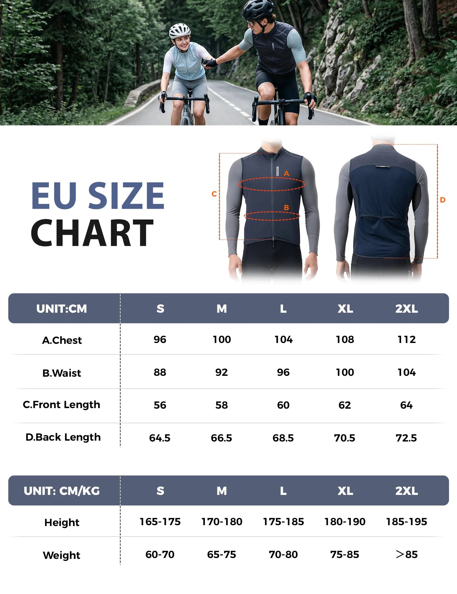Rockbros AeroLite windproof cycling vest in black, unisex breathable sleeveless bike gilet front view.
#color_beige