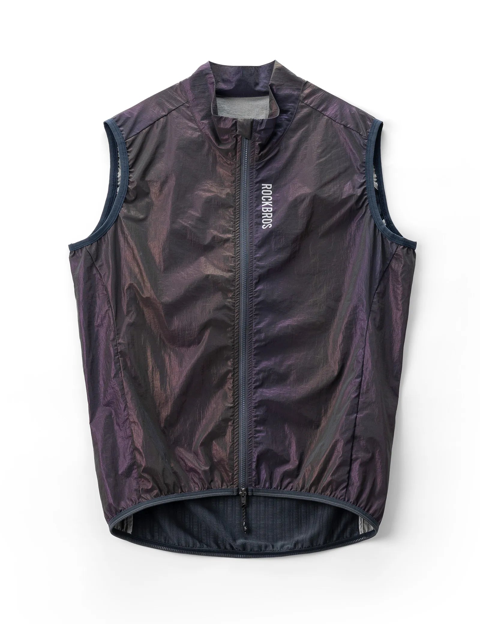 Rockbros AeroLite windproof cycling vest in black, unisex breathable sleeveless bike gilet front view.
#color_purple