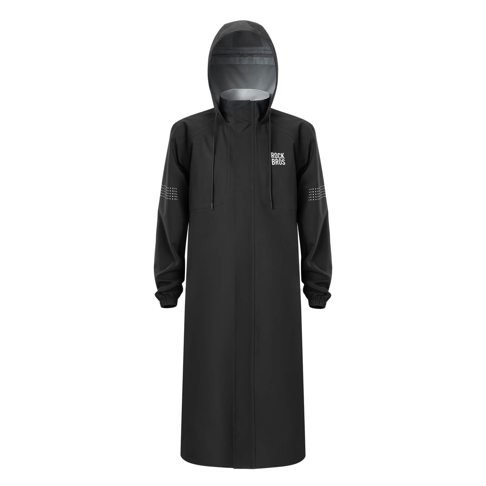 rockbros long cycling jacket for rain and wind protection
#color_black
