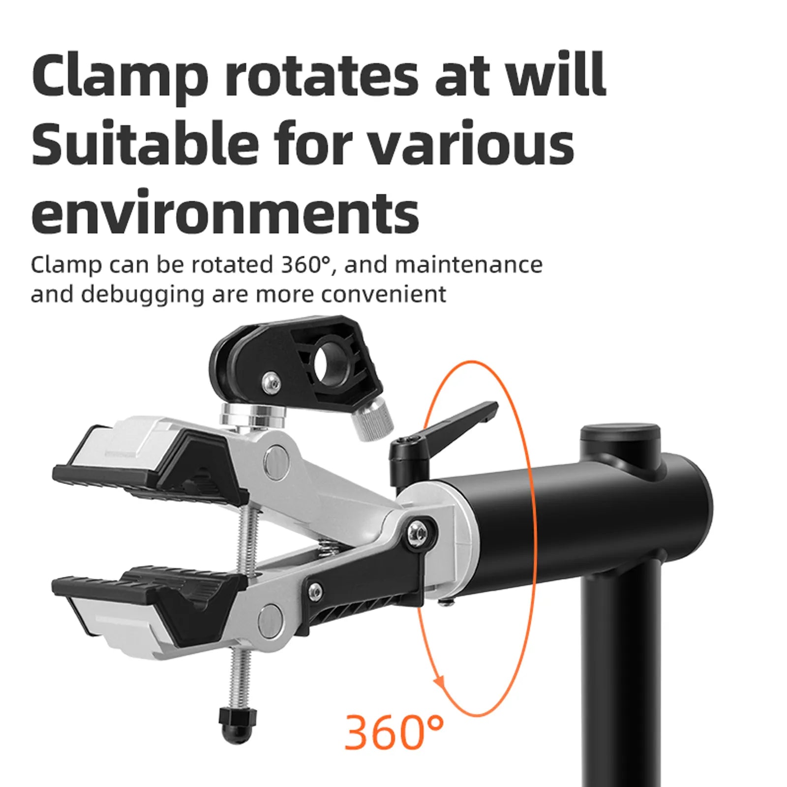 ROCKBROS 360° Rotatable Bike Repair Stand with Tool Tray Options Fixed Base Plate
#options_Single Clamp (Without Base)