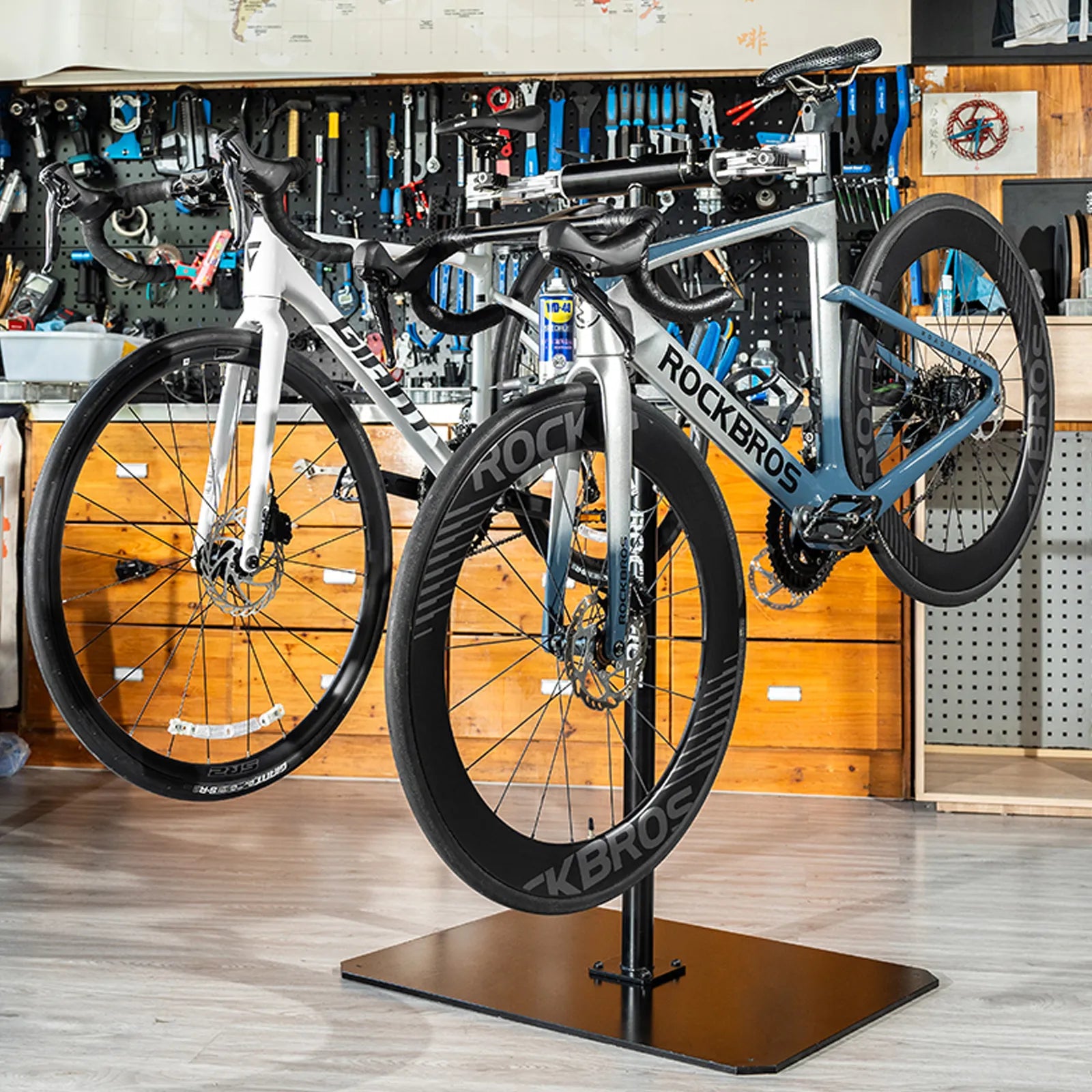 ROCKBROS 360° Rotatable Bike Repair Stand with Tool Tray Options Fixed Base Plate
#options_Single Clamp (Without Base)