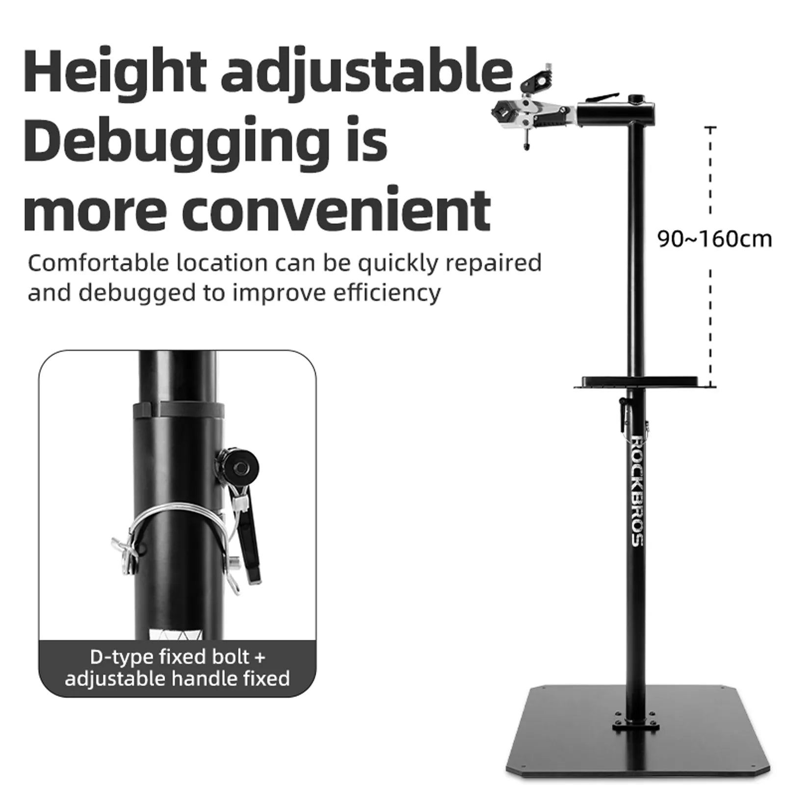 ROCKBROS 360° Rotatable Bike Repair Stand with Tool Tray Options Fixed Base Plate
#options_Single Clamp (Without Base)