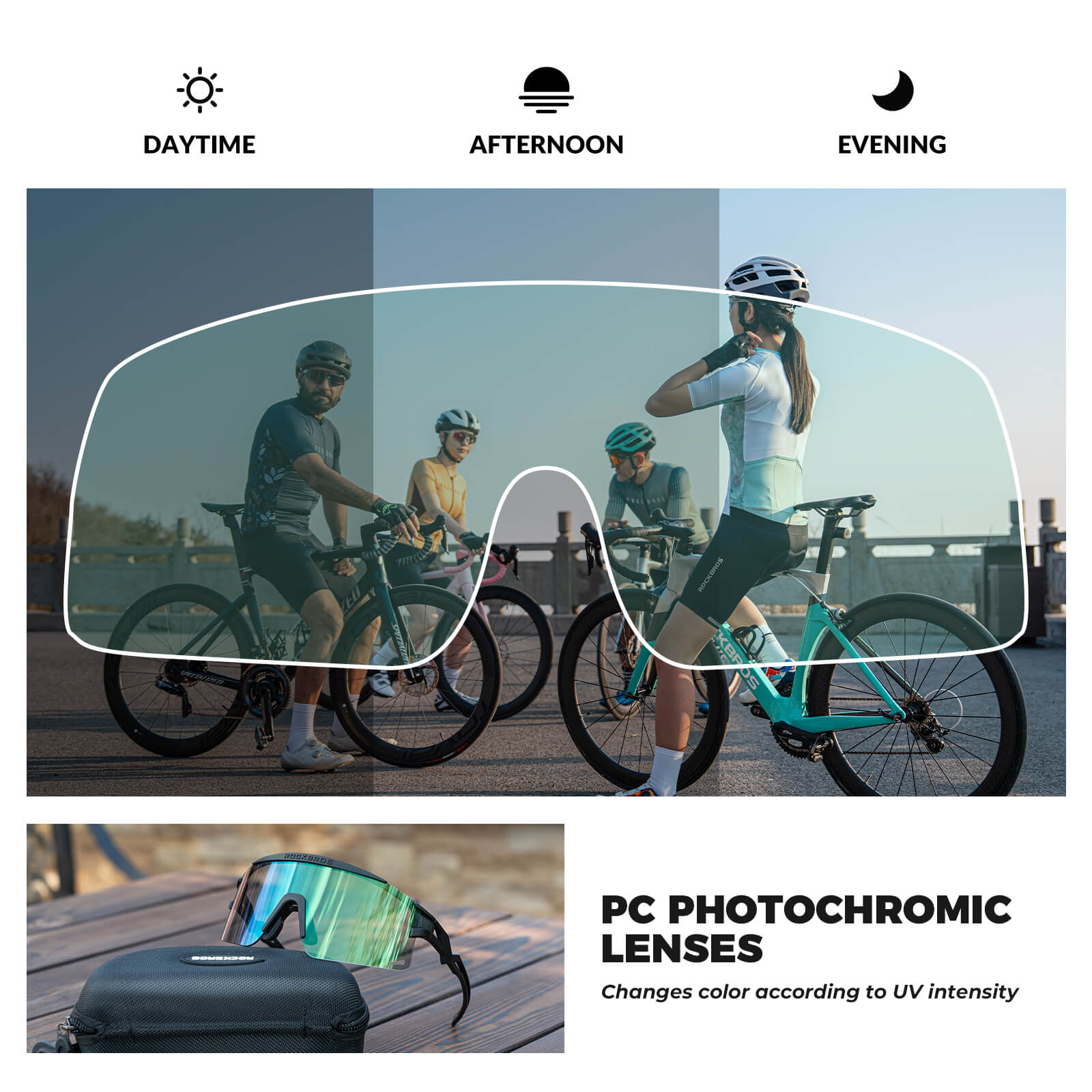 rockbros photochromic cycling glasses unisex outdoor sports
#color_Grey (Photochromic Only)
