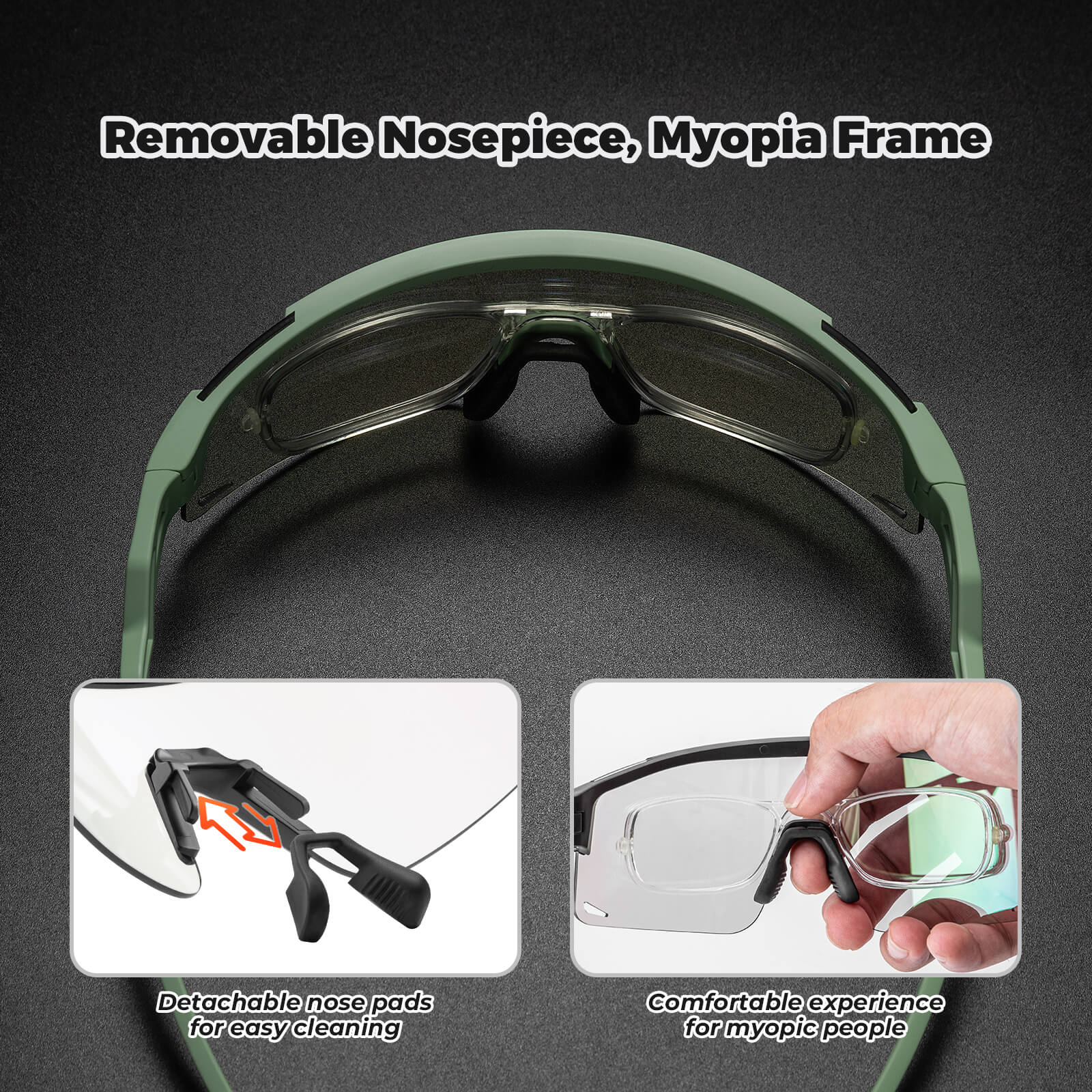 rockbros photochromic cycling glasses unisex outdoor sports
#color_Green (Photochromic Only)
