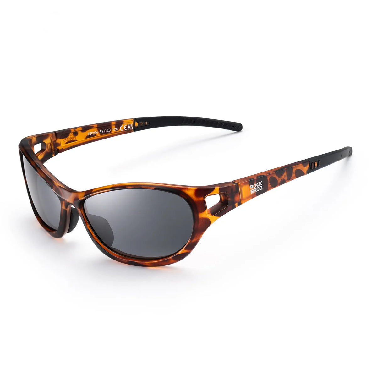 Rockbros Apex Series black polarised sunglasses with REVO mirror lenses.
#colour_brown