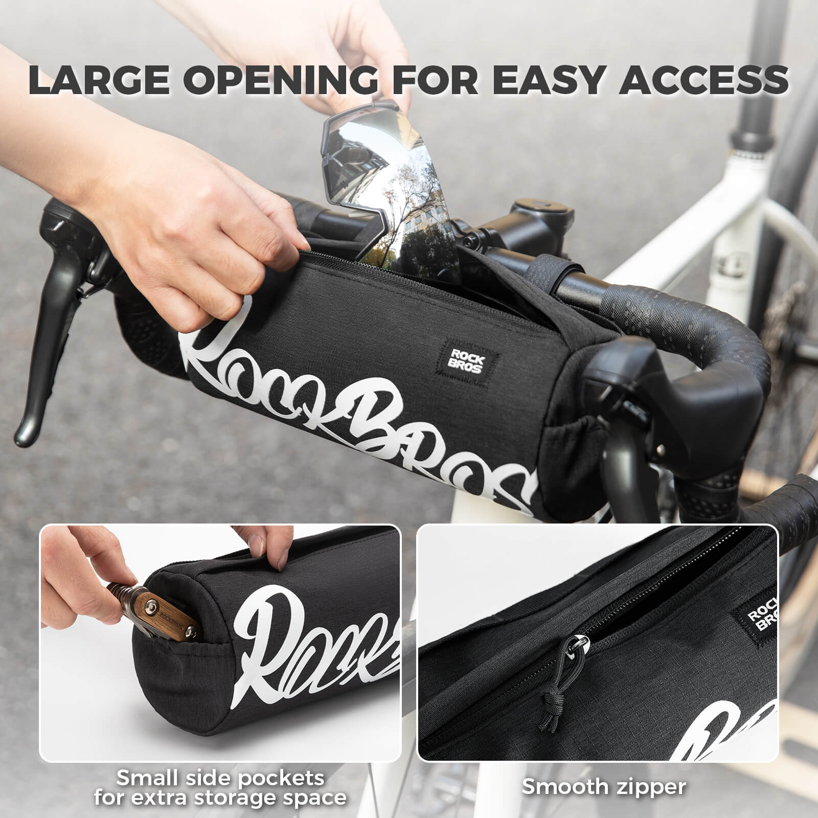 rockbros flash painting handlebar roll bag for cycling
#color_red
