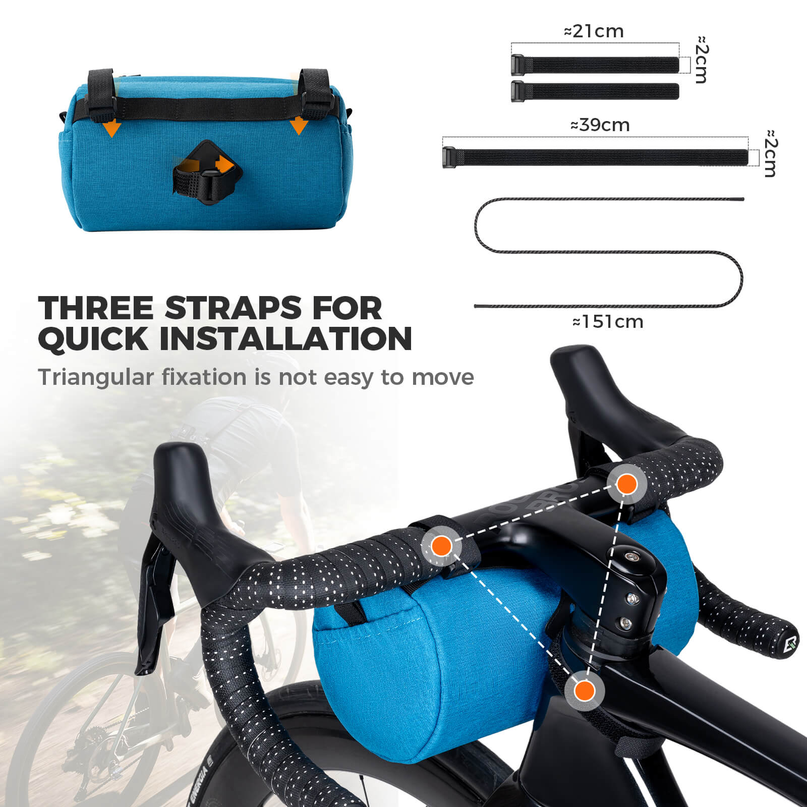 rockbros flash painting handlebar roll bag for cycling
#color_red