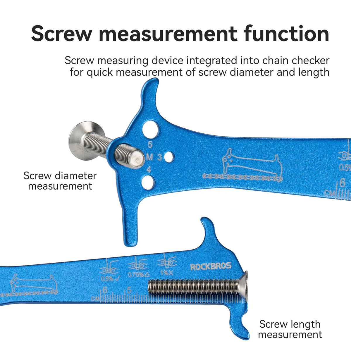 ROCKBROS bicycle chain wear checker tool for road and MTB bikes