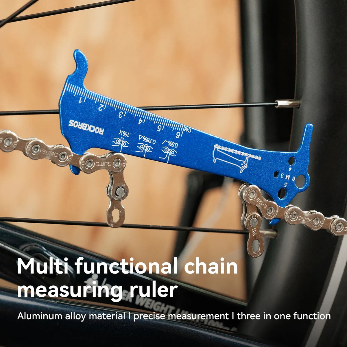 ROCKBROS bicycle chain wear checker tool for road and MTB bikes