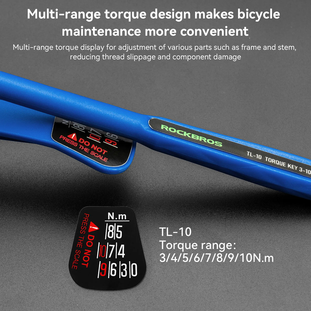 ROCKBROS bicycle torque wrench with adjustable 3–10 N·m range