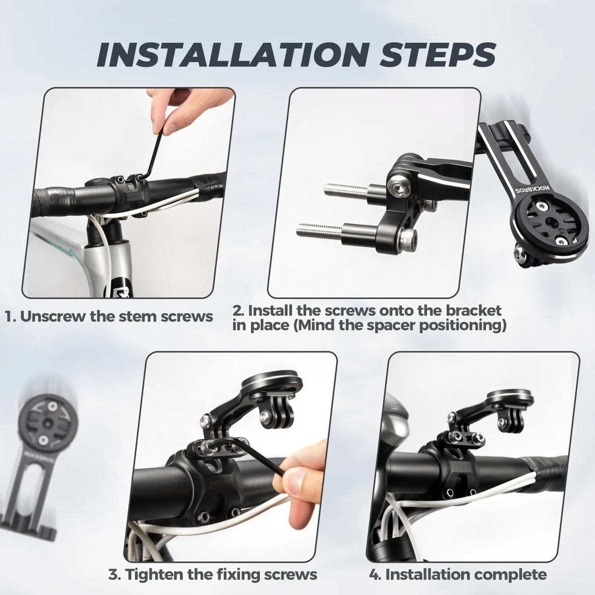 rockbros integrated bike mount for lights and action camera recording.
#option_Standard Mount