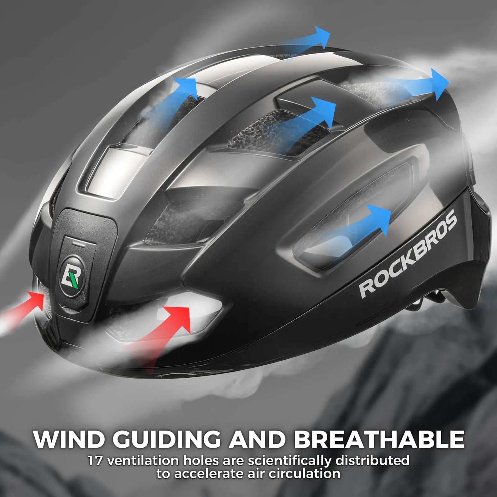rockbros dual-light smart cycling helmet with remote control for safe night rides
#color_titanium