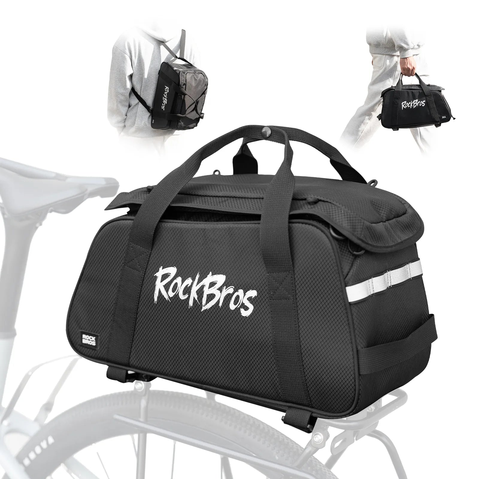 ROCKBROS Bike Rear Rack Bag 10.5L A41 for Bicycle Commuting and Touring