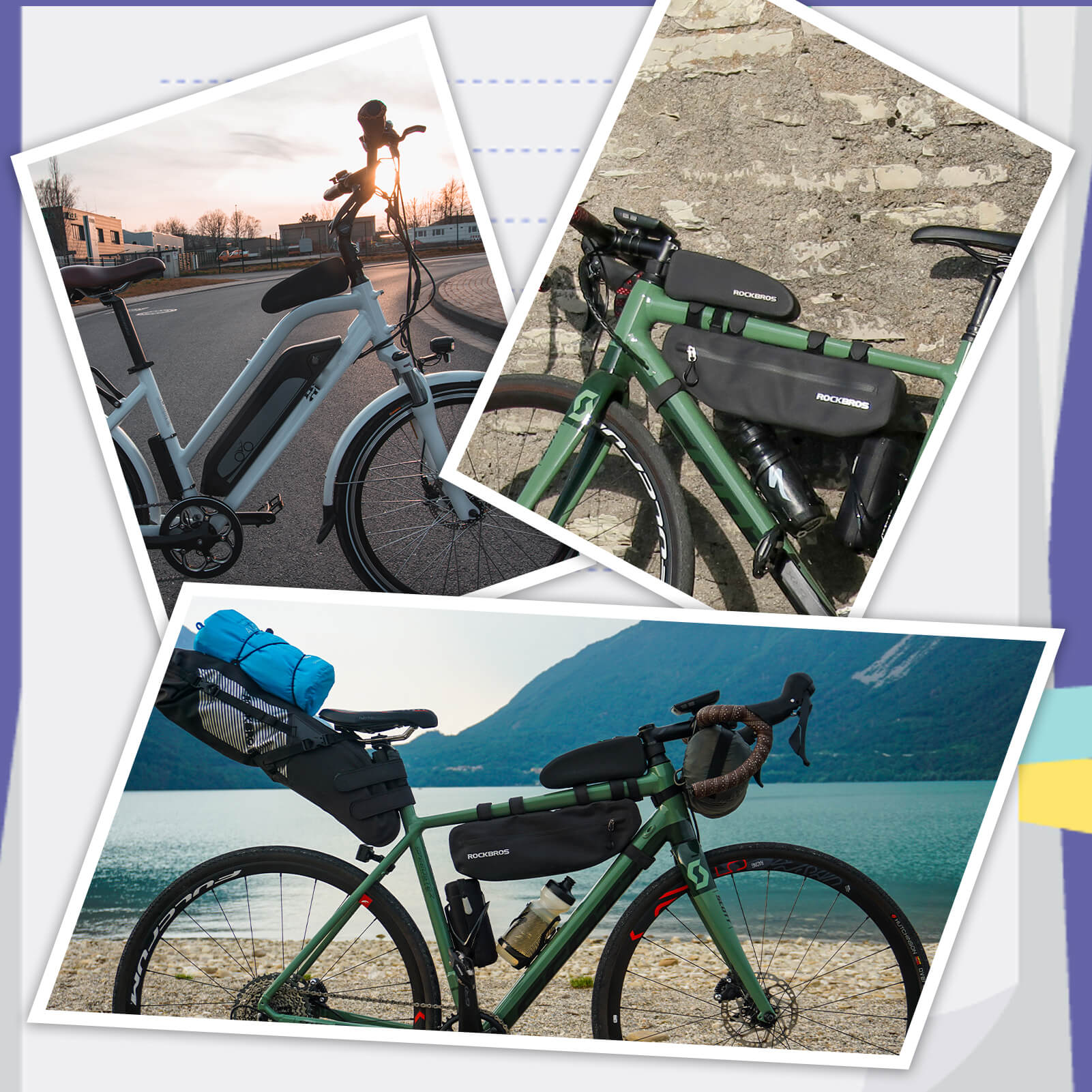 ROCKBROS waterproof cycling frame bag for outdoor biking.
#size_M (1.6L)