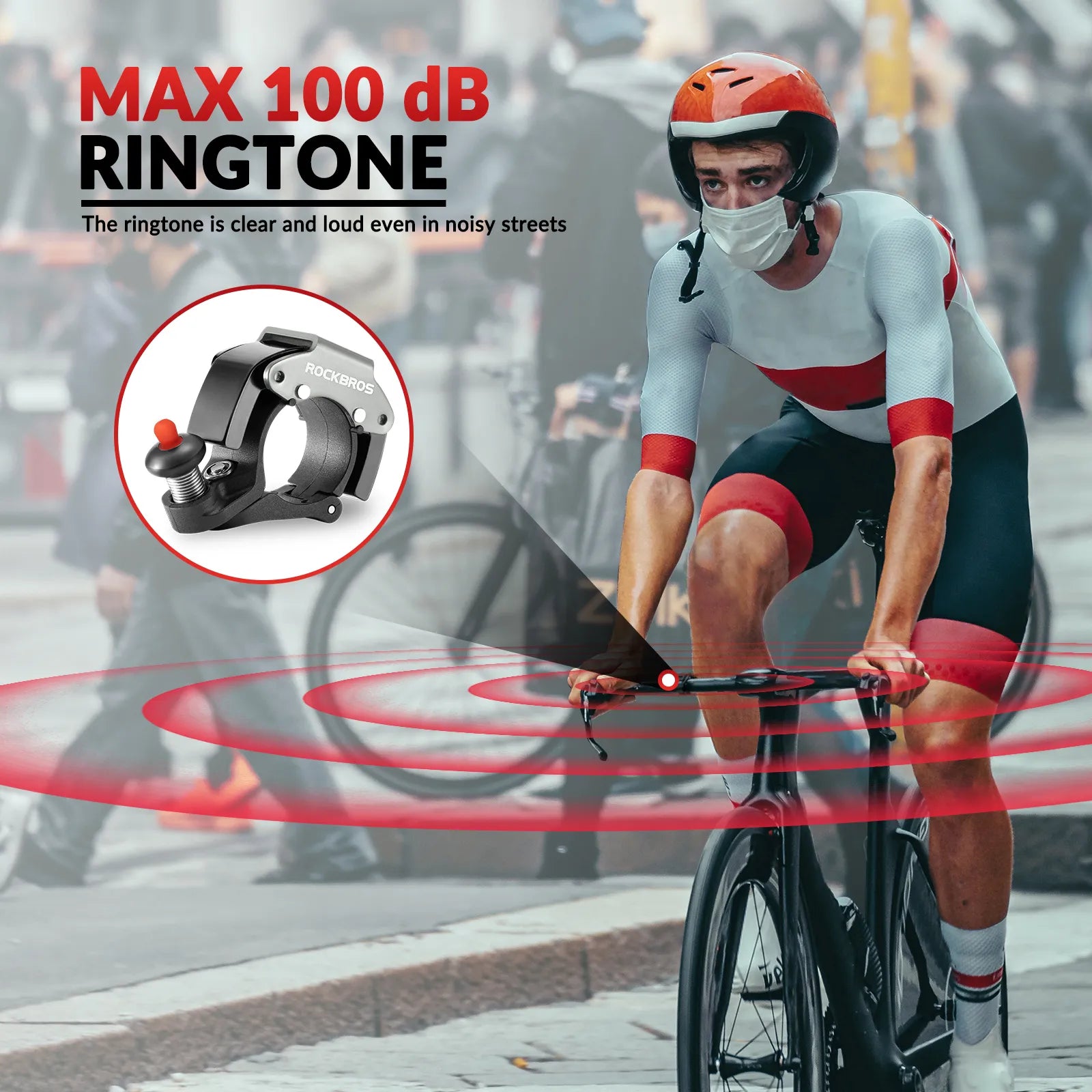 ROCKBROS C-Shape Mini Bike Bell in black, hidden bicycle bell for 22.2mm handlebars
#color_titanium