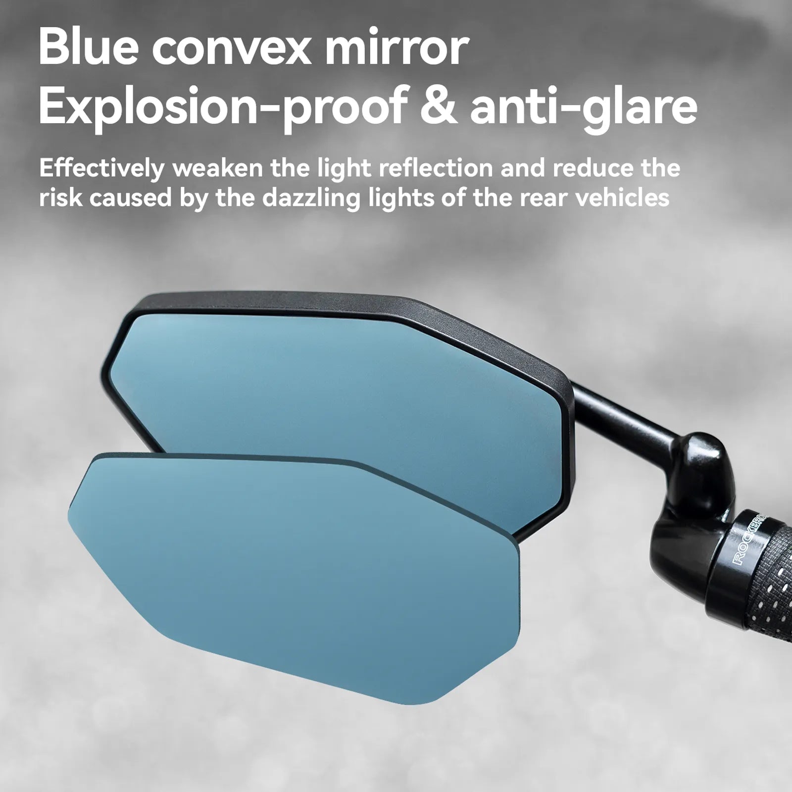 RockBros carbon fibre bike bar end mirror with HD anti-glare convex glass mounted on bicycle handlebar