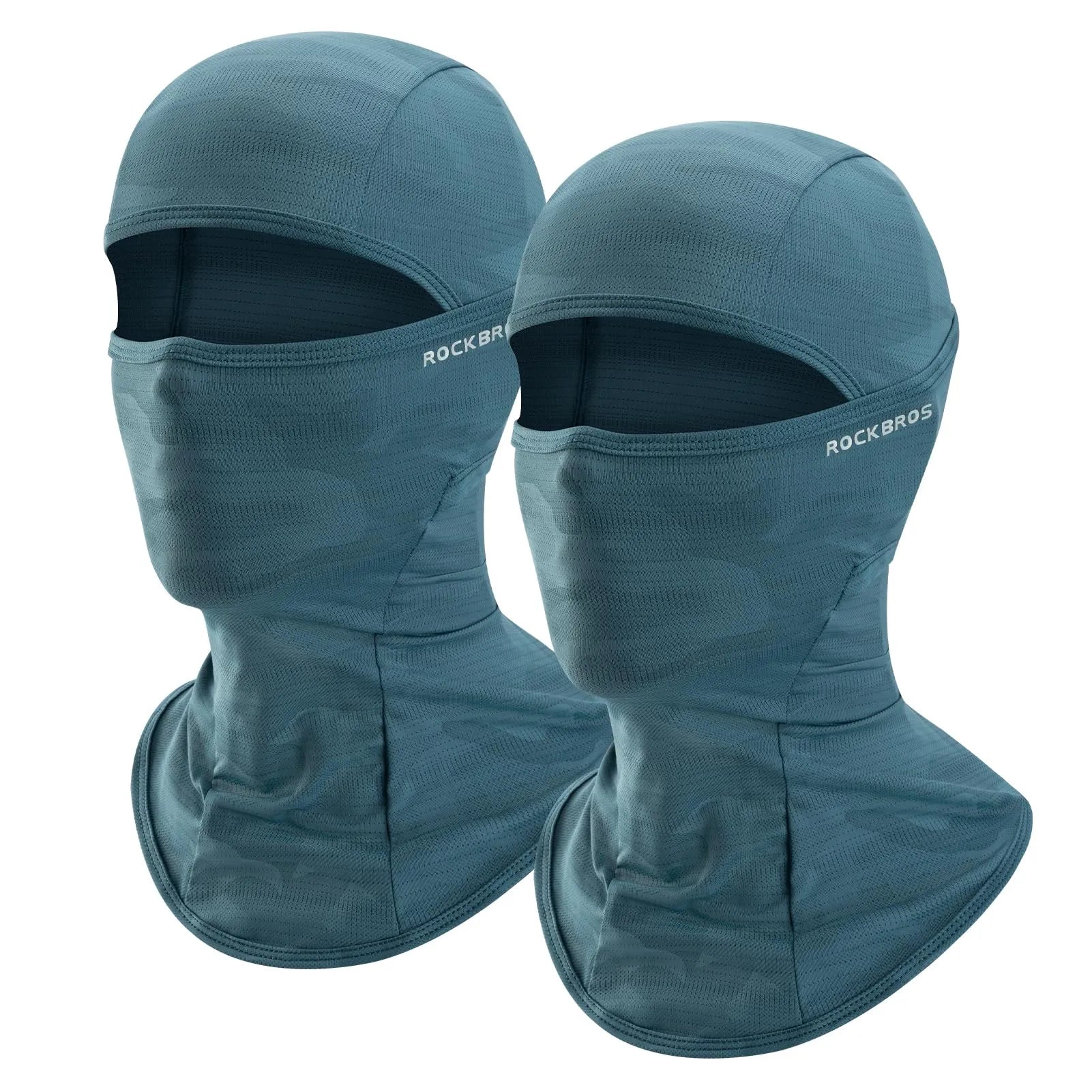 ROCKBROS cooling full face and neck cover balaclava in black for UV protection while cycling and motorcycling.
#options_Deep Blue + Deep Blue