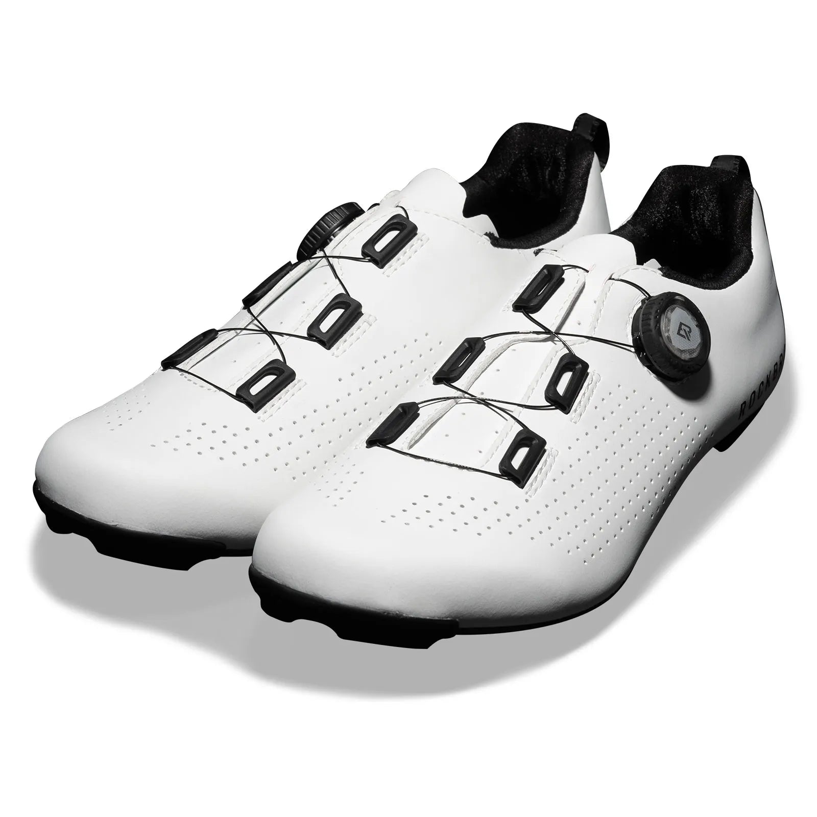 ROCKBROS CR5 Carbon Sole Cycling Shoes - Lightweight Road Bike Shoes White
