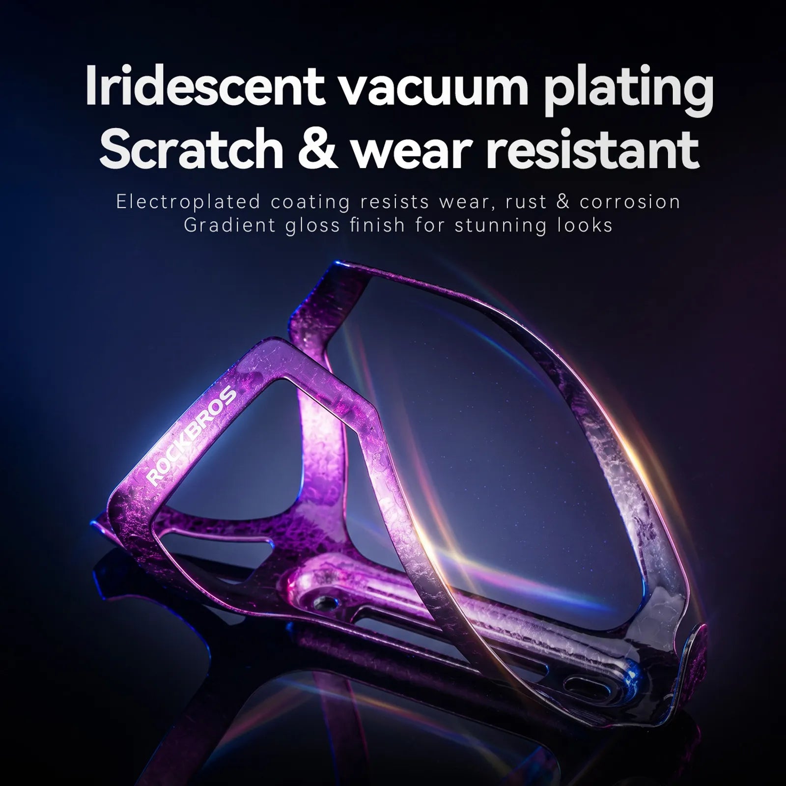 ROCKBROS CR-56 lightweight electroplated aluminium bike bottle cage in shiny metallic finish.
#color_pink