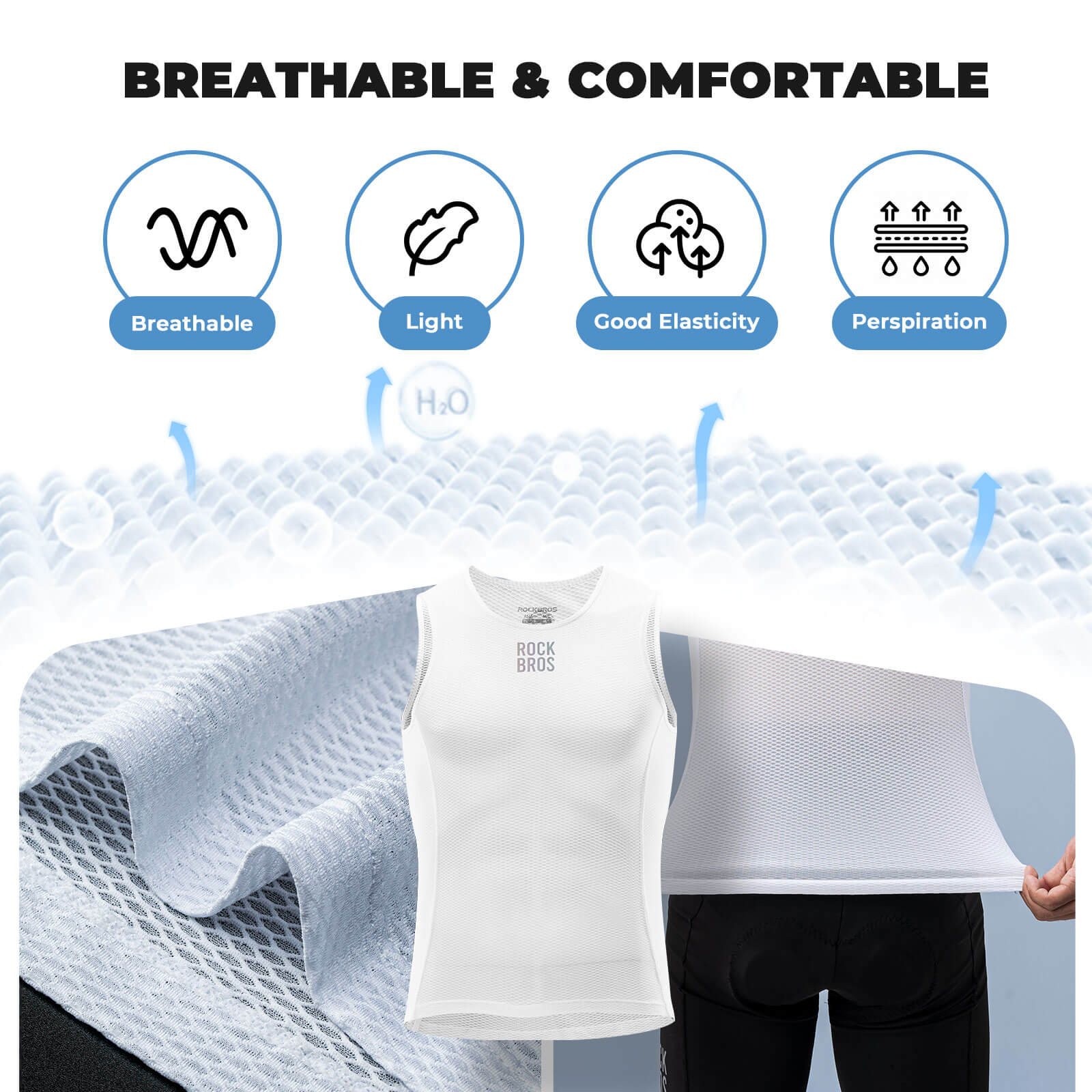 rockbros men's summer cycling vest, lightweight and breathable.