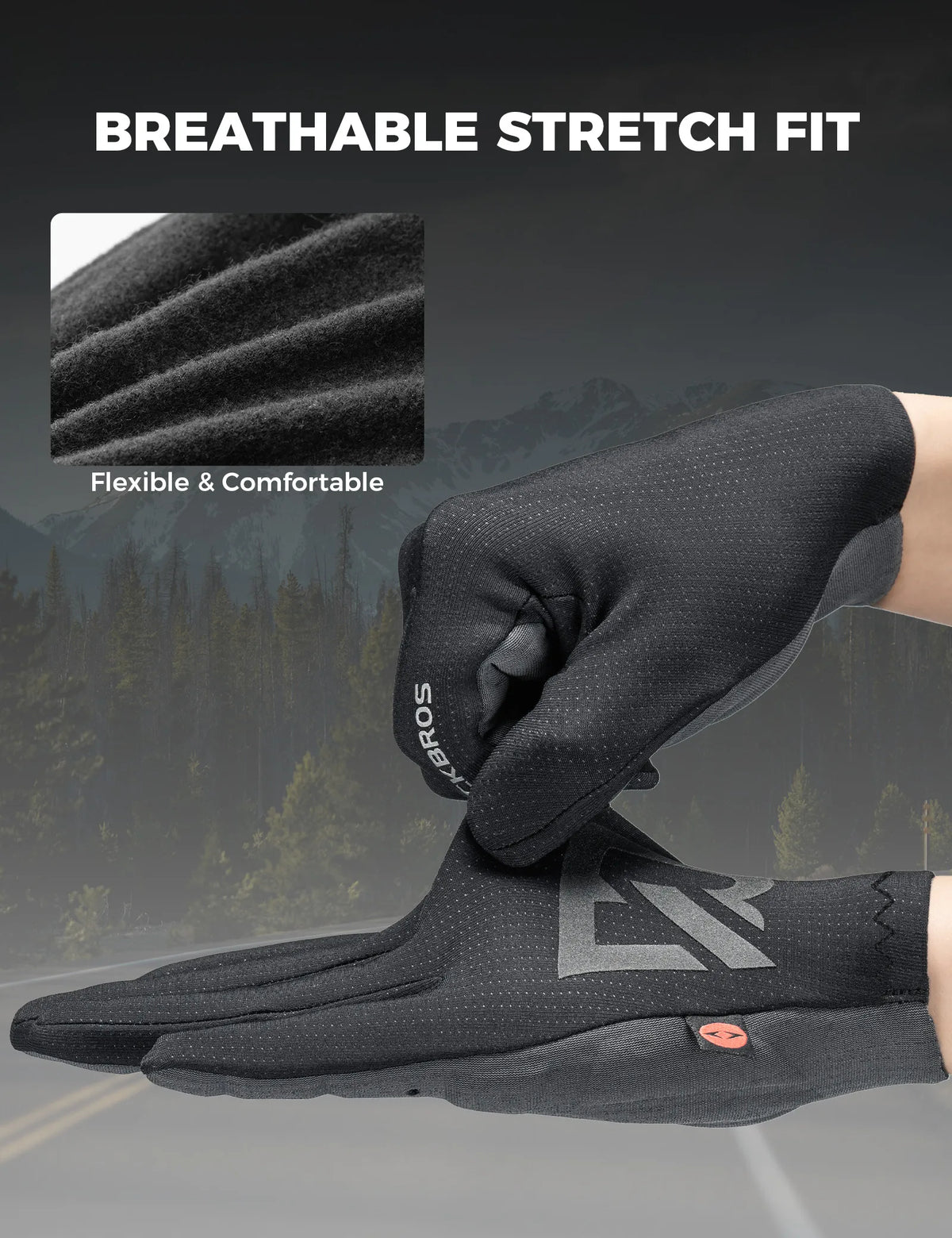 ROCKBROS Double Arrow full finger cycling gloves for cycling, hiking and running