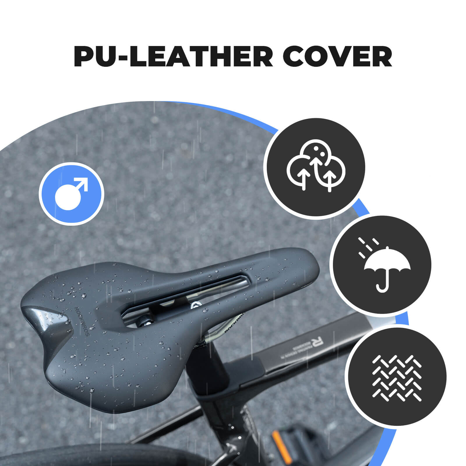 rockbros durable padded bike saddle soft tail light bracket ready for commuting and road cycling
#option_MAN