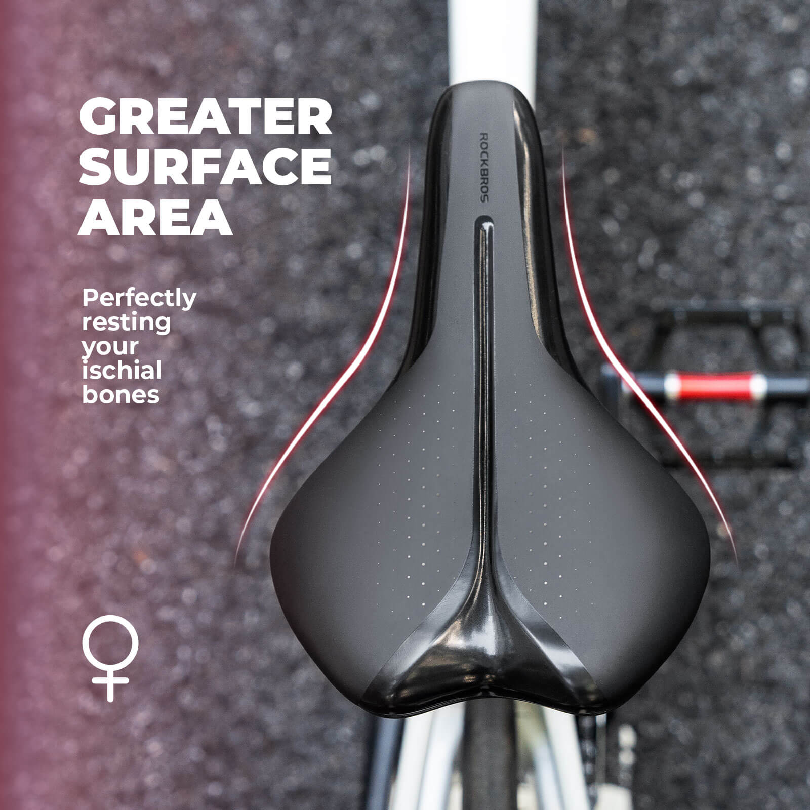 rockbros durable padded bike saddle soft tail light bracket ready for commuting and road cycling
#option_WOMEN