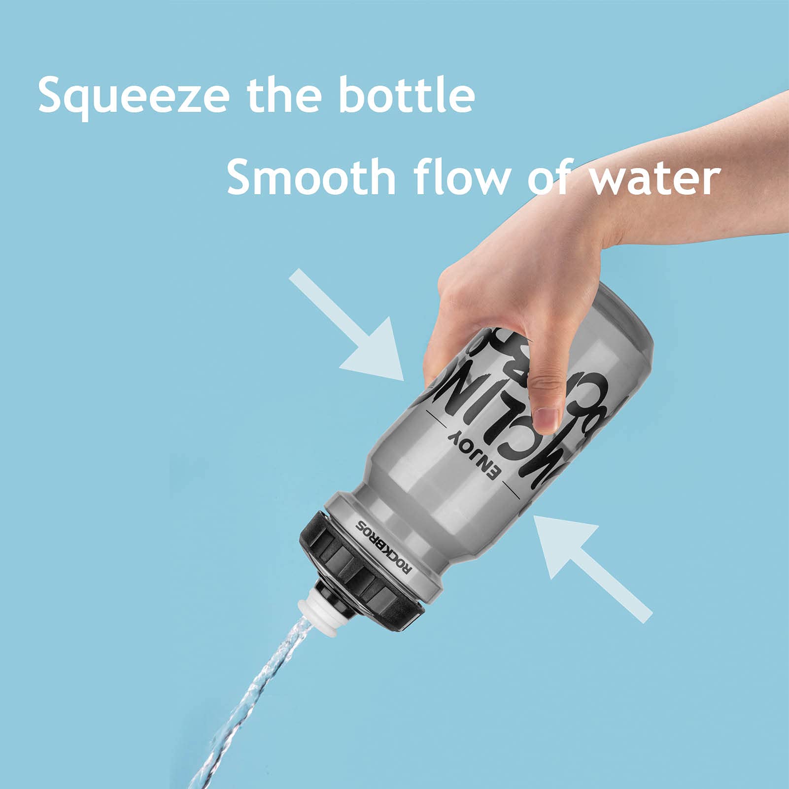 rockbros soft squeeze cycling water bottle for bike riding
#color_grey