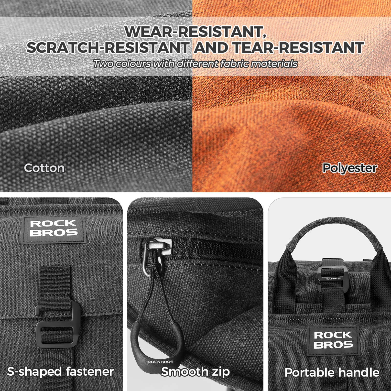 rockbros folding bike handlebar bag and backpack h46 convertible commuter storage solution.
 #Color_Orange