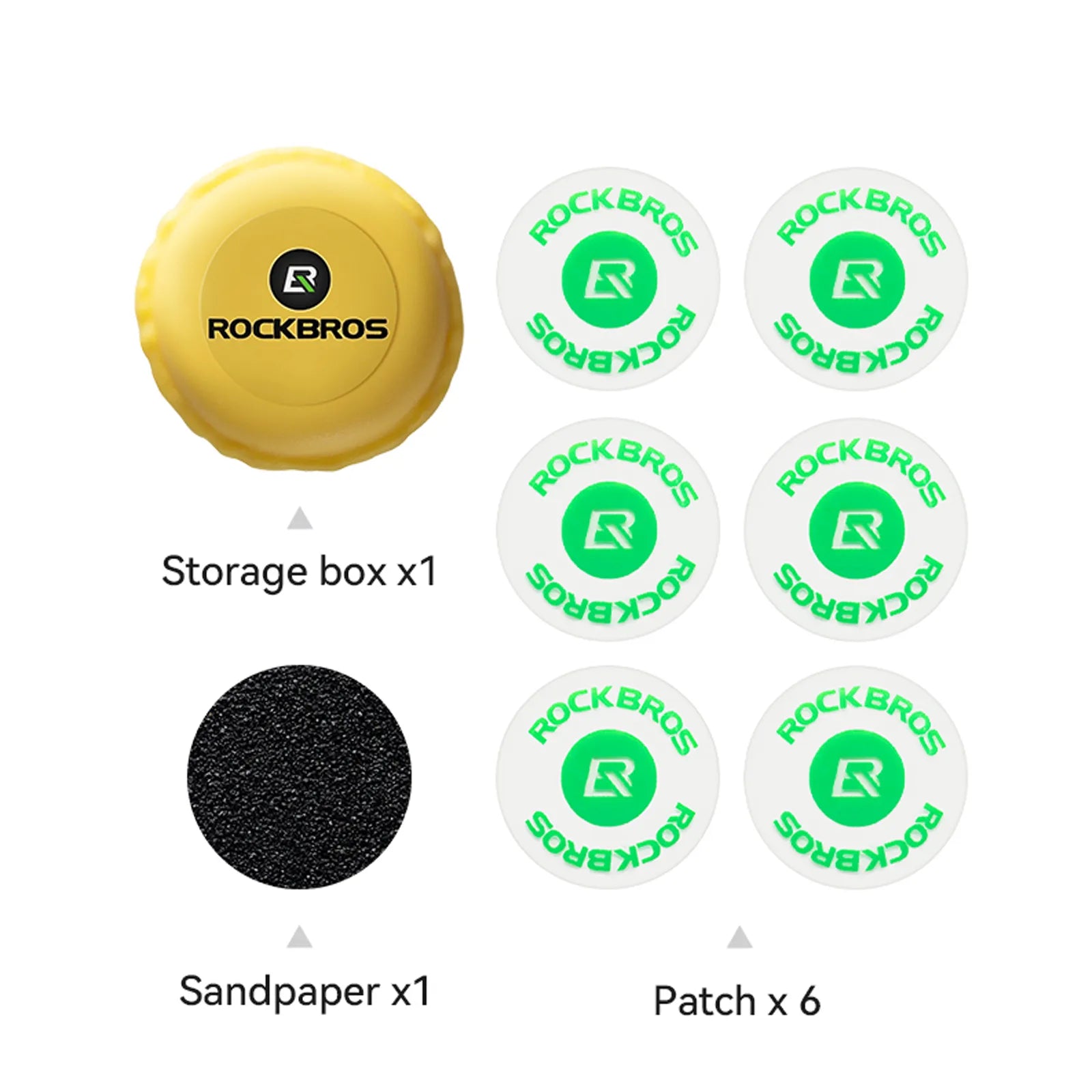 RockBros glueless bike puncture repair kit in aesthetic macaron colors with compact storage case.
#color_blue