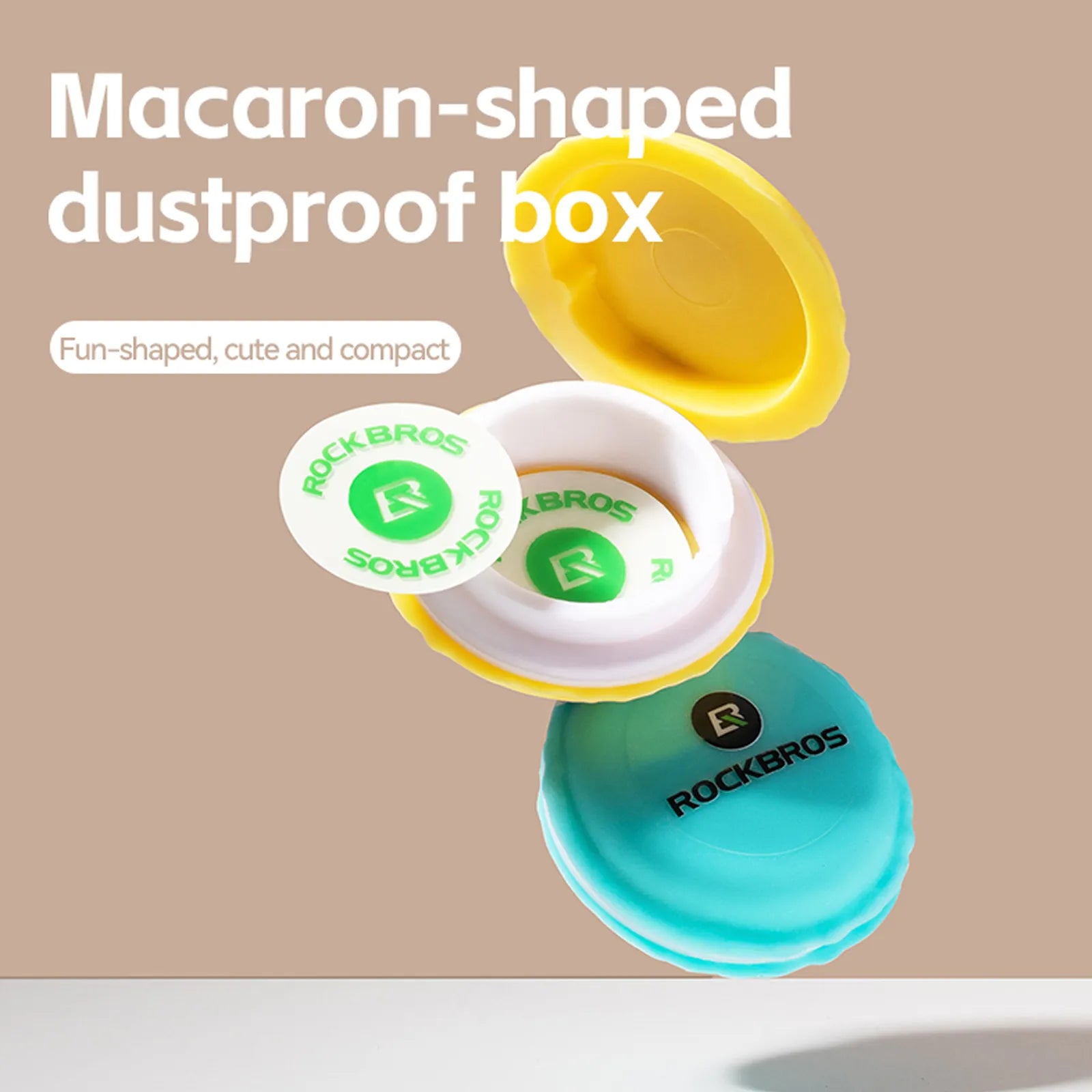 RockBros glueless bike puncture repair kit in aesthetic macaron colors with compact storage case.
#color_yellow