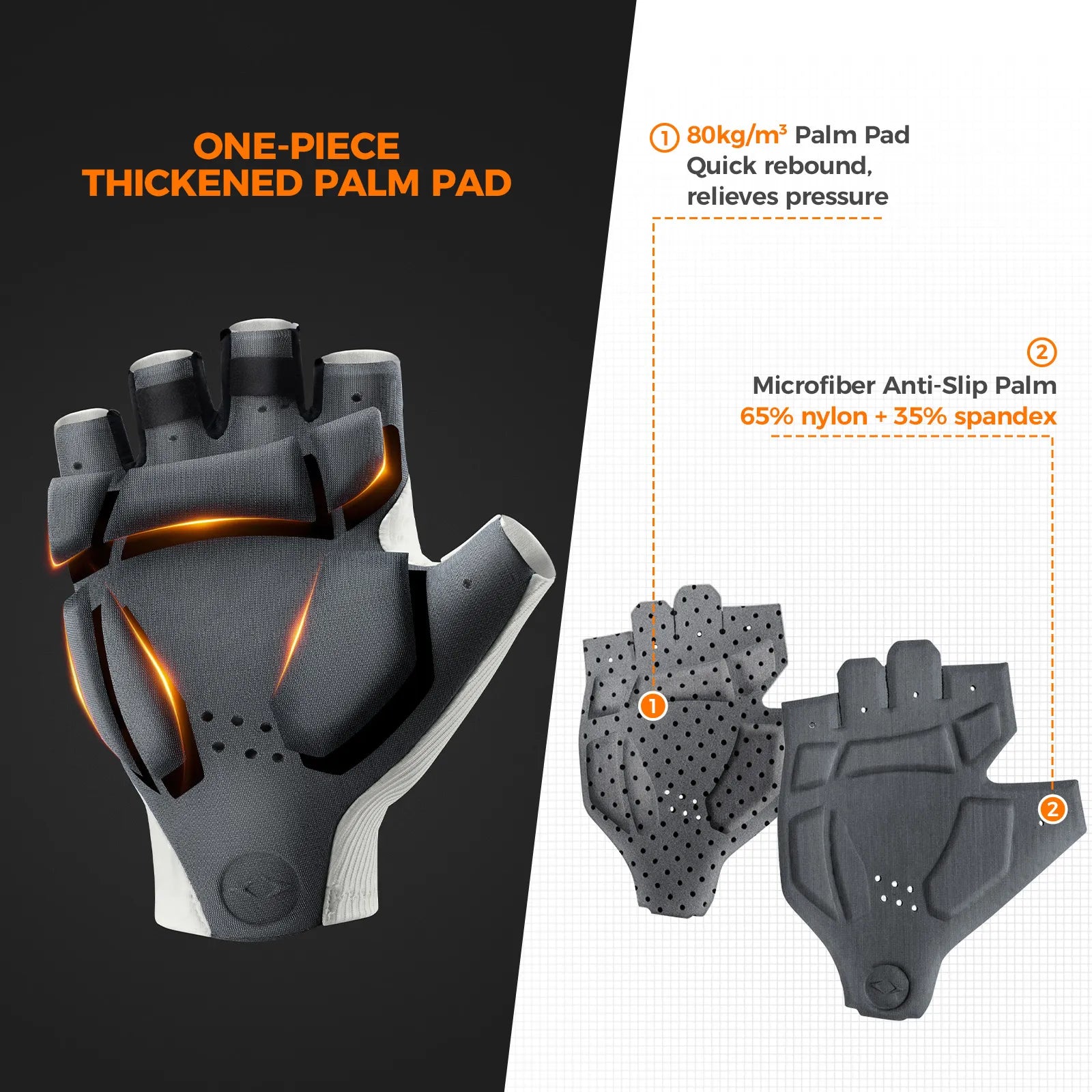 Comfortable gel-padded cycling gloves with elastic interface and non-slip design
#color_black