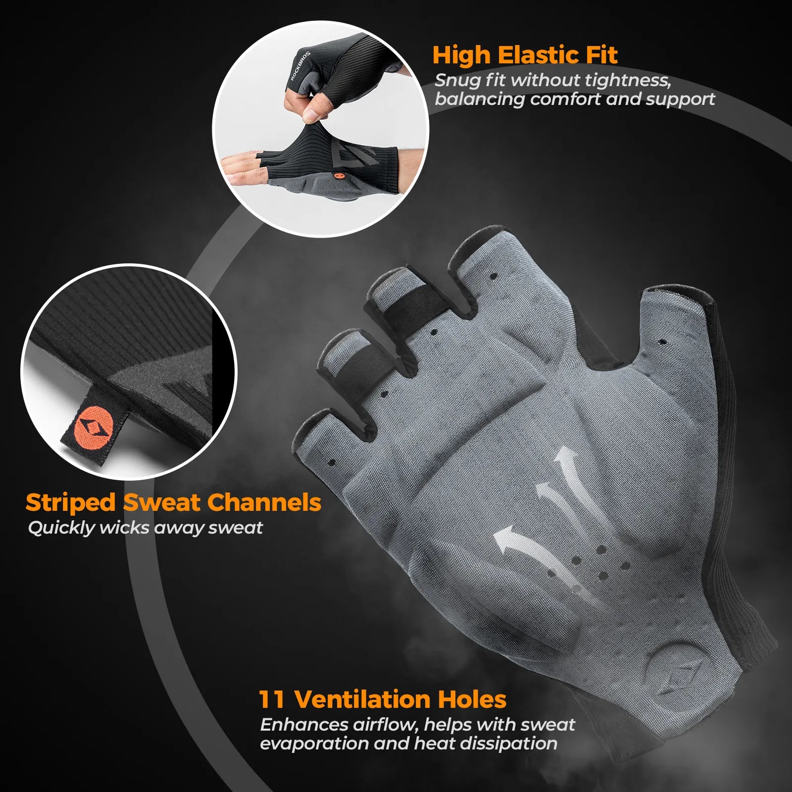 Comfortable gel-padded cycling gloves with elastic interface and non-slip design
#color_green