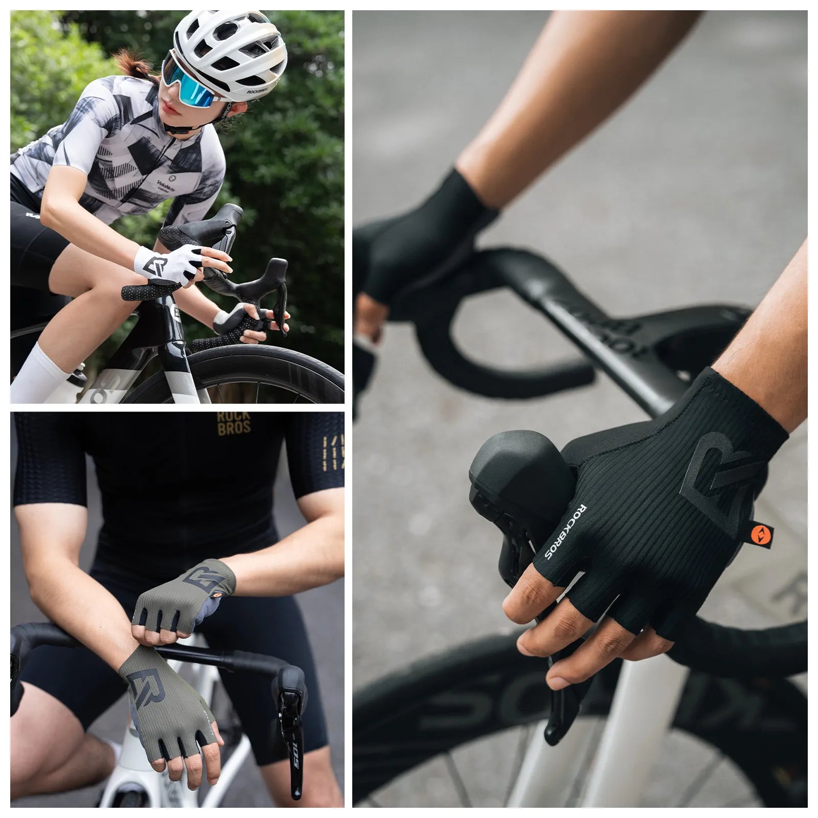 Comfortable gel-padded cycling gloves with elastic interface and non-slip design
#color_white