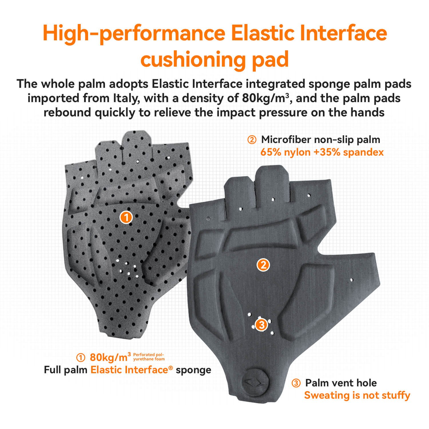 Comfortable gel-padded cycling gloves with elastic interface and non-slip design
#color_black