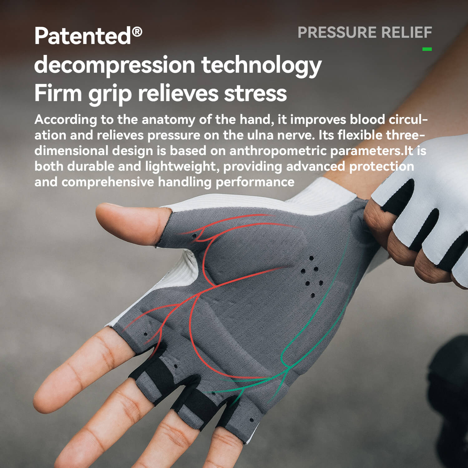 Comfortable gel-padded cycling gloves with elastic interface and non-slip design
#color_green