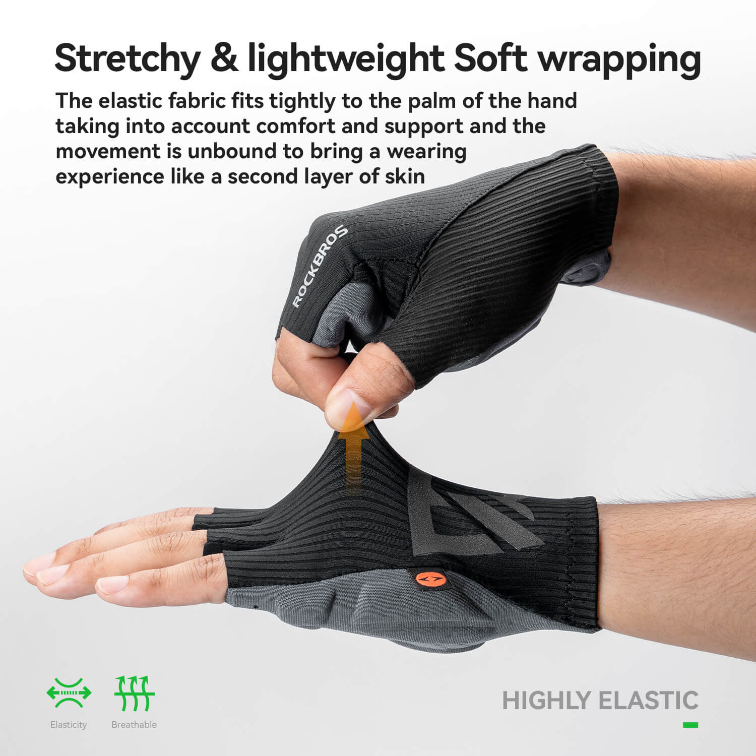Comfortable gel-padded cycling gloves with elastic interface and non-slip design
#color_black