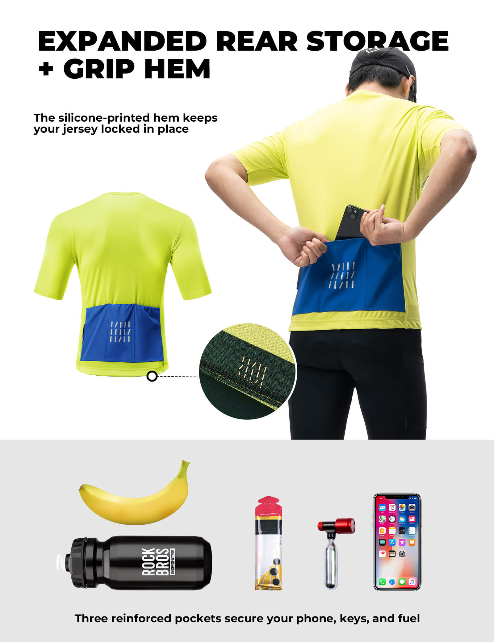 rockbros half-zip colorful cycling jersey for summer rides.
#color_deep green
