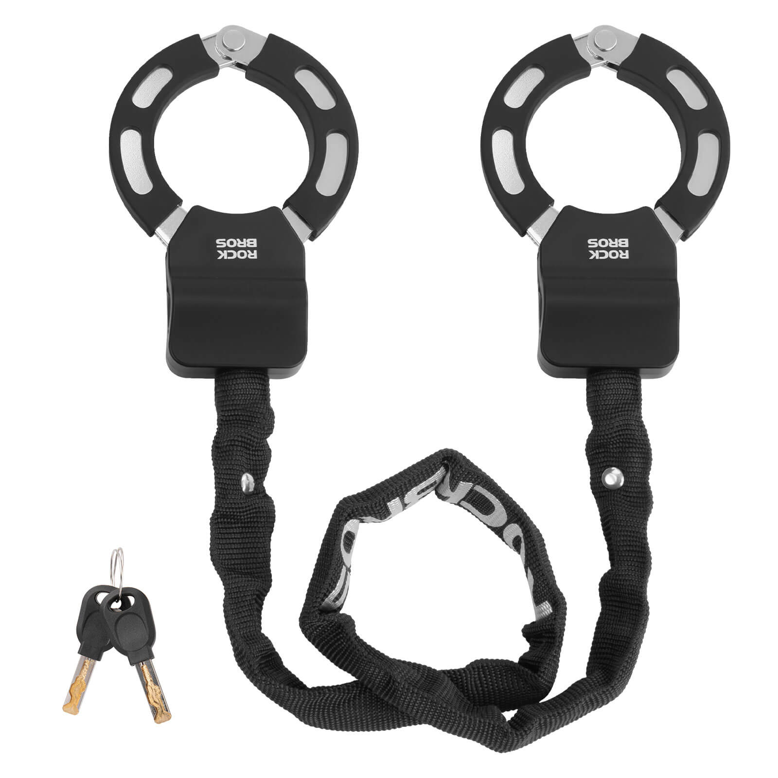 ROCKBROS Heavy Duty Bike Chain Lock - Anti-Theft Bicycle and Electric Scooter Lock with 2 Keys, 3.2ft Wear-Resistant Steel Chain.