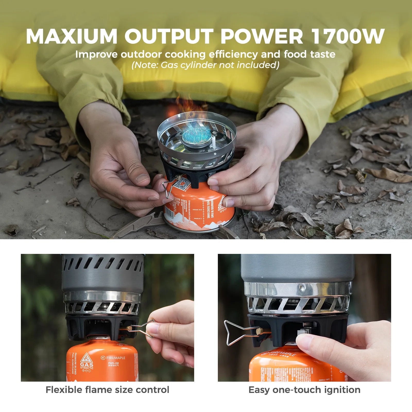 Qunature Portable High-Efficiency Camping Stove System with Integrated Pot for Hiking.
#color_blue