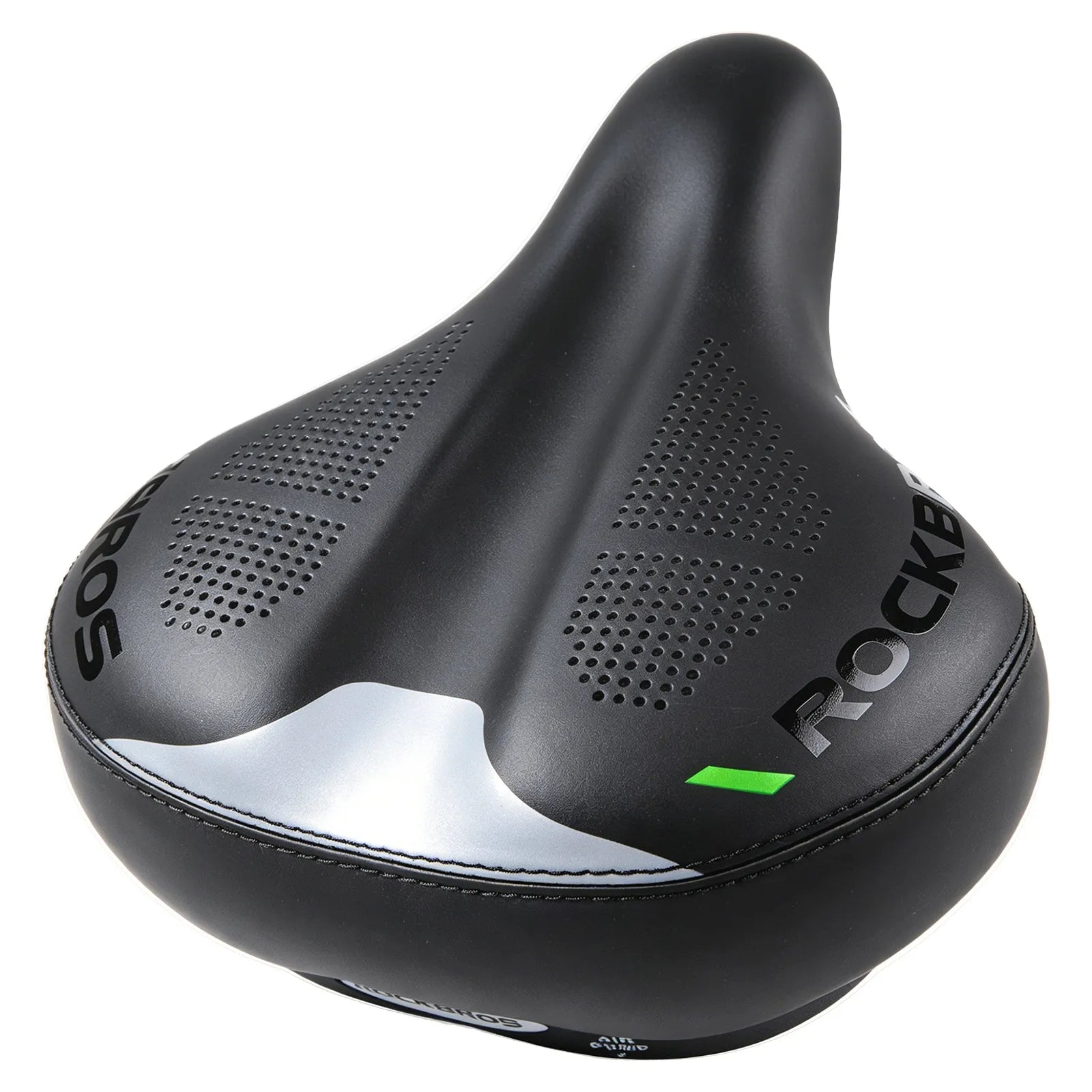 ROCKBROS inflatable shock absorbing bike saddle for smooth rides.