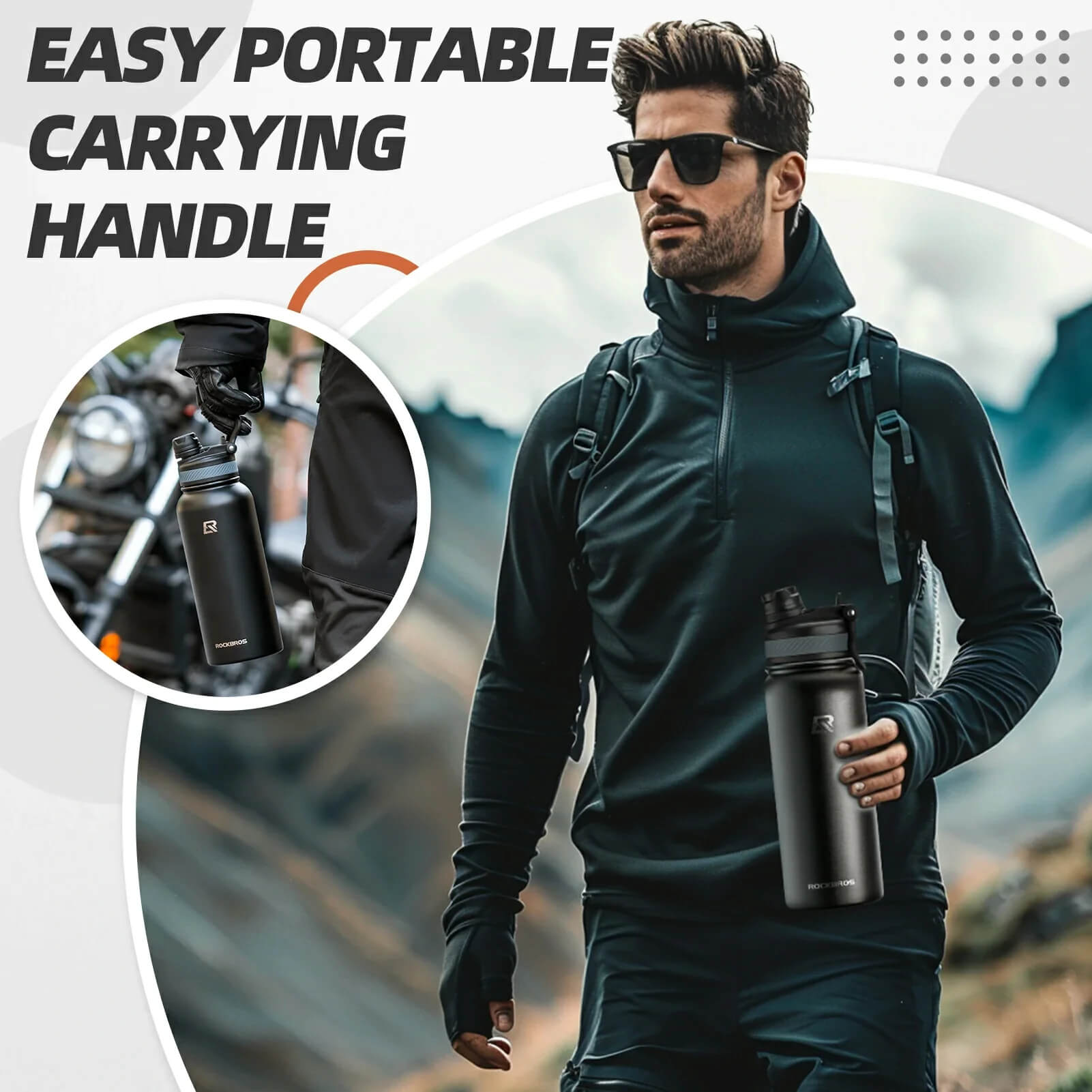rockbros insulated cycling water bottle stainless steel bpa free.
#options_Black 550ml