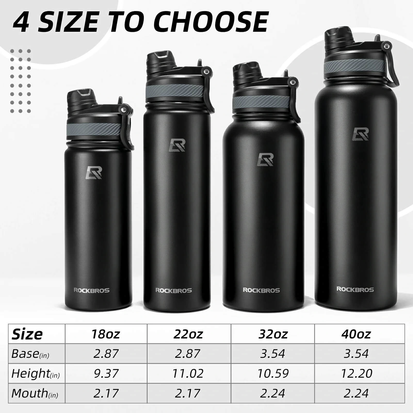 rockbros insulated cycling water bottle stainless steel bpa free.
#options_Black 550ml