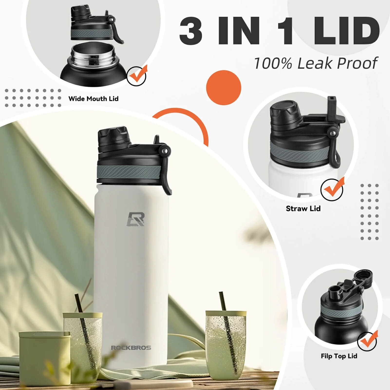 rockbros insulated cycling water bottle stainless steel bpa free.
#options_White 550ml