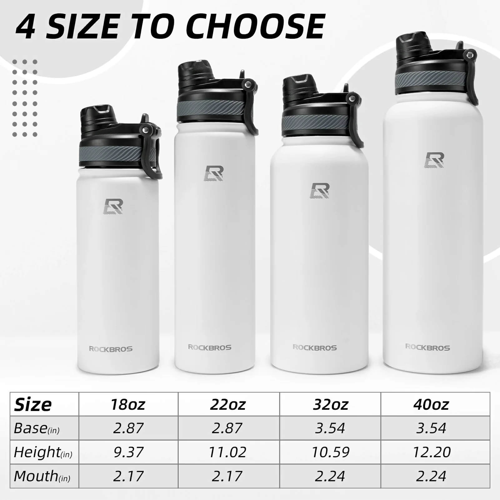 rockbros insulated cycling water bottle stainless steel bpa free.
#options_White 550ml