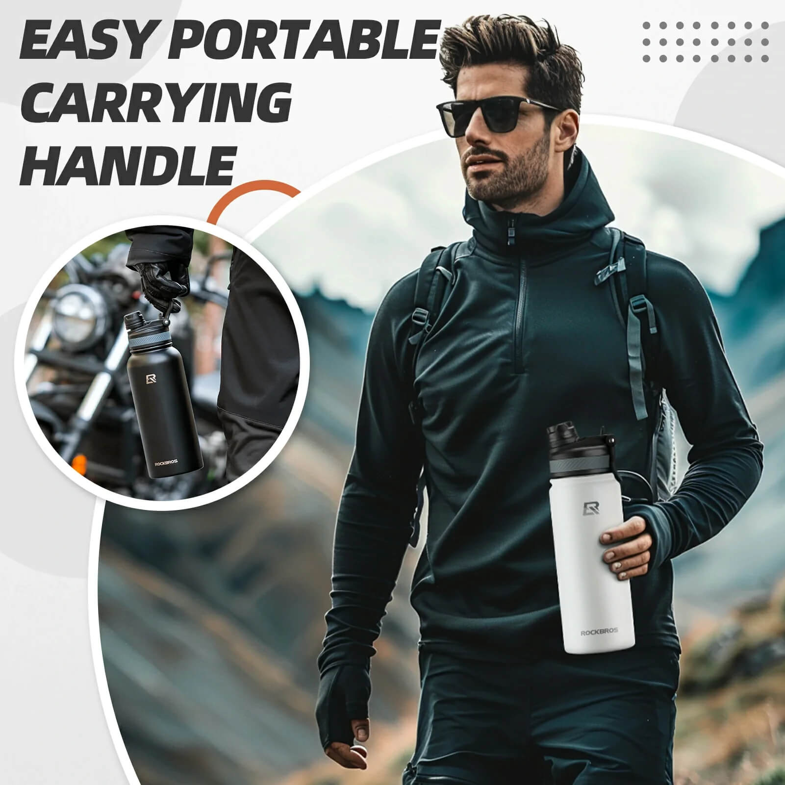 rockbros insulated cycling water bottle stainless steel bpa free.
#options_White 550ml