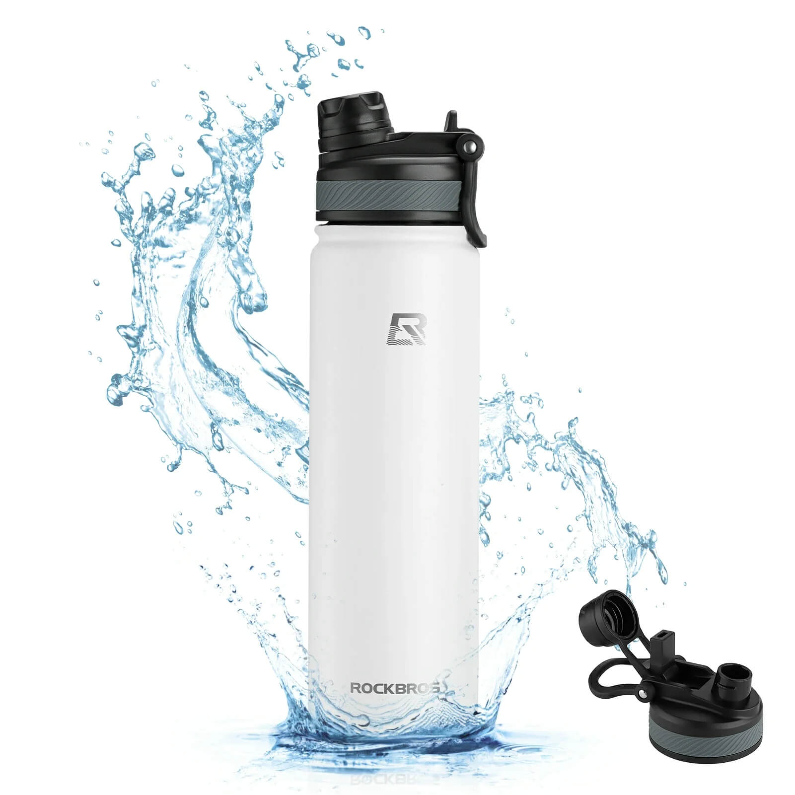 rockbros insulated cycling water bottle stainless steel bpa free.
#options_White 650ml
