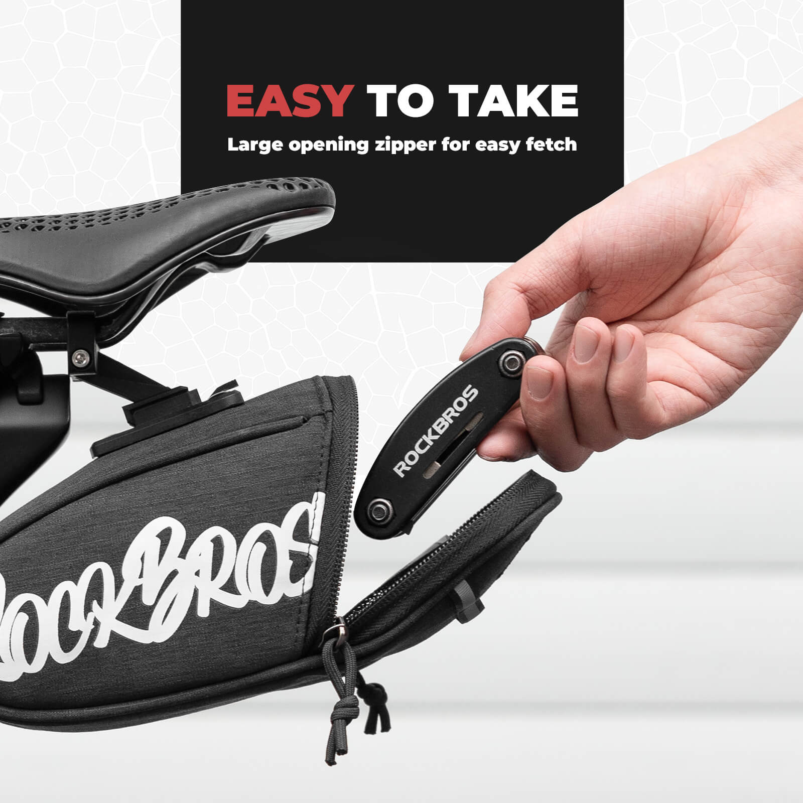 rockbros portable flash series bike saddle bag for cycling trips
#color_blue