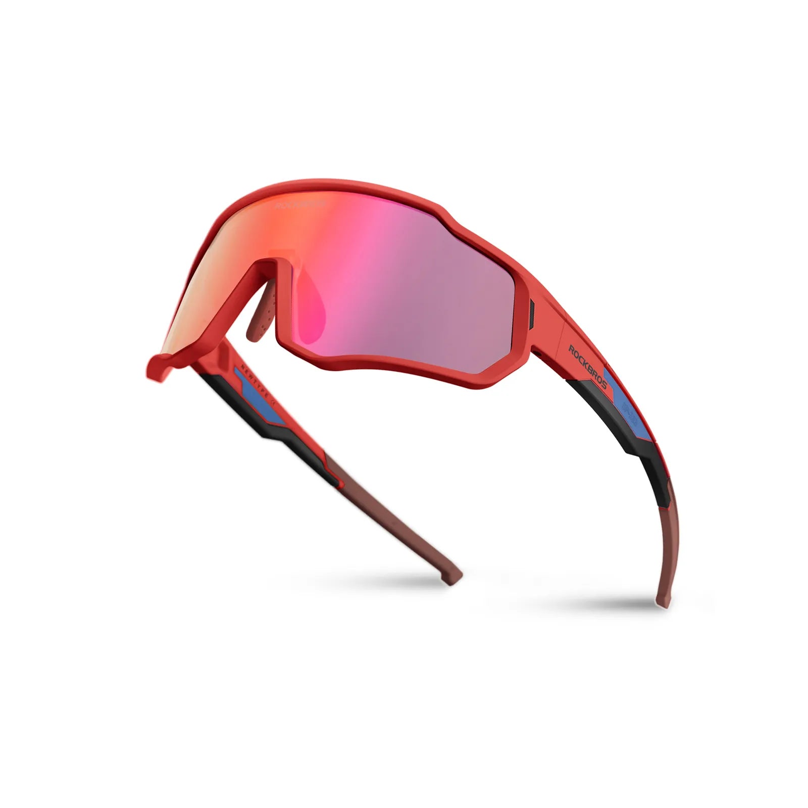 ROCKBROS Children's Sports Sunglasses featuring UV400 Protection and Intelligent Photochromic Lens Technology.
#color_red