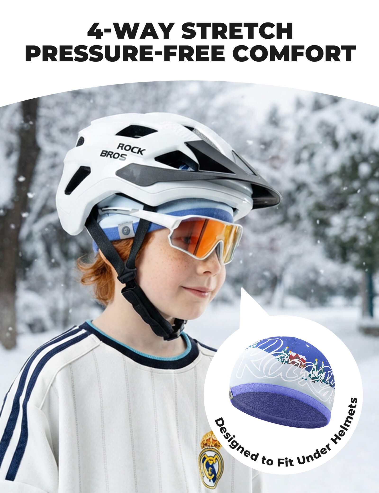 ROCKBROS Kids Outdoor Polar Fleece Sports Balaclava in Black - Windproof Ski Mask for Boys and Girls.
#color_yellow